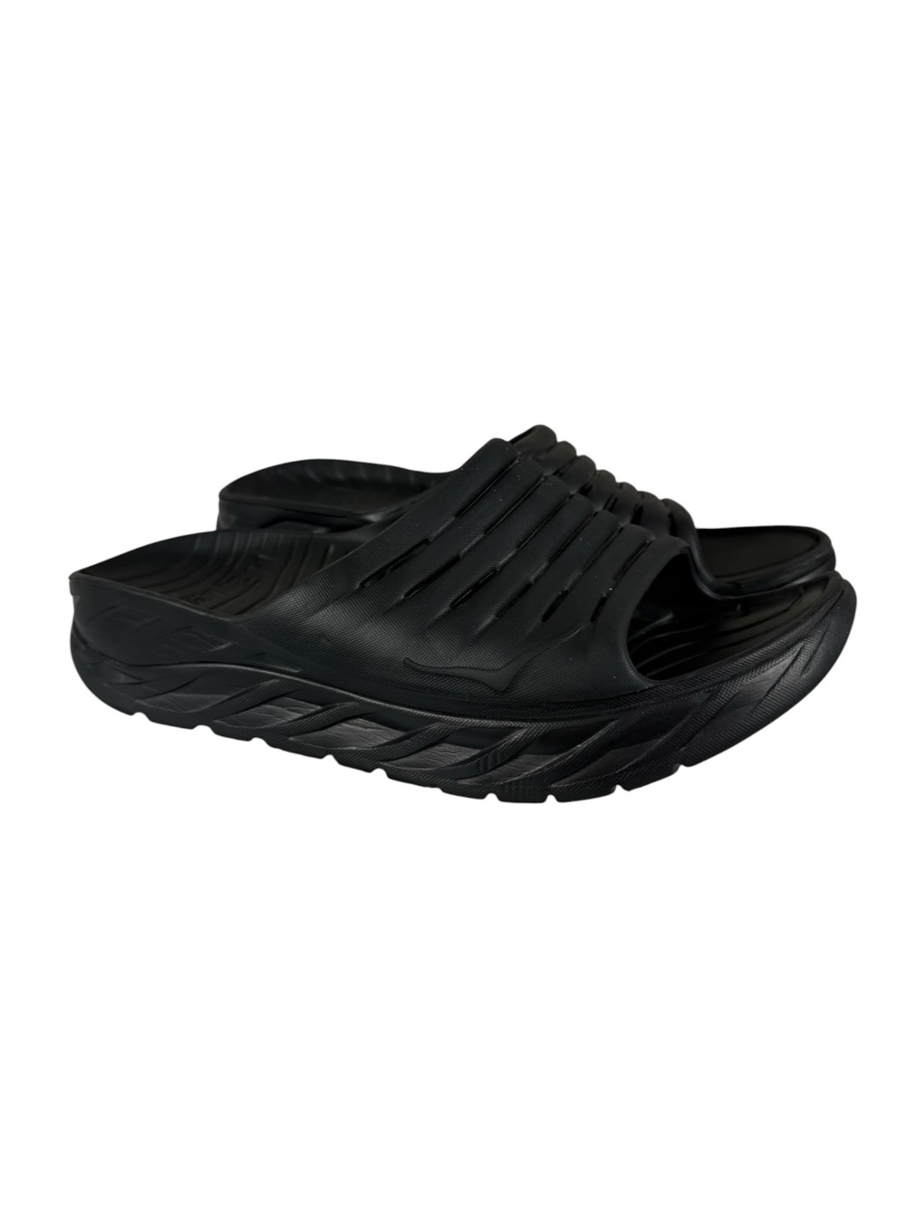 Hoka One One Mens Ora Black Recovery Slide Sandals Sz 12